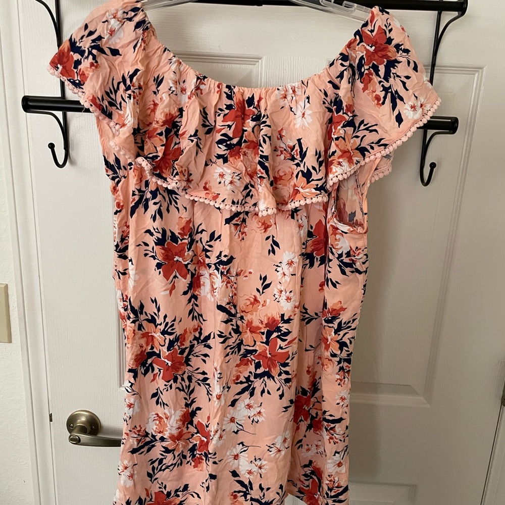 Off the shoulder floral tunic ruffle top XXL